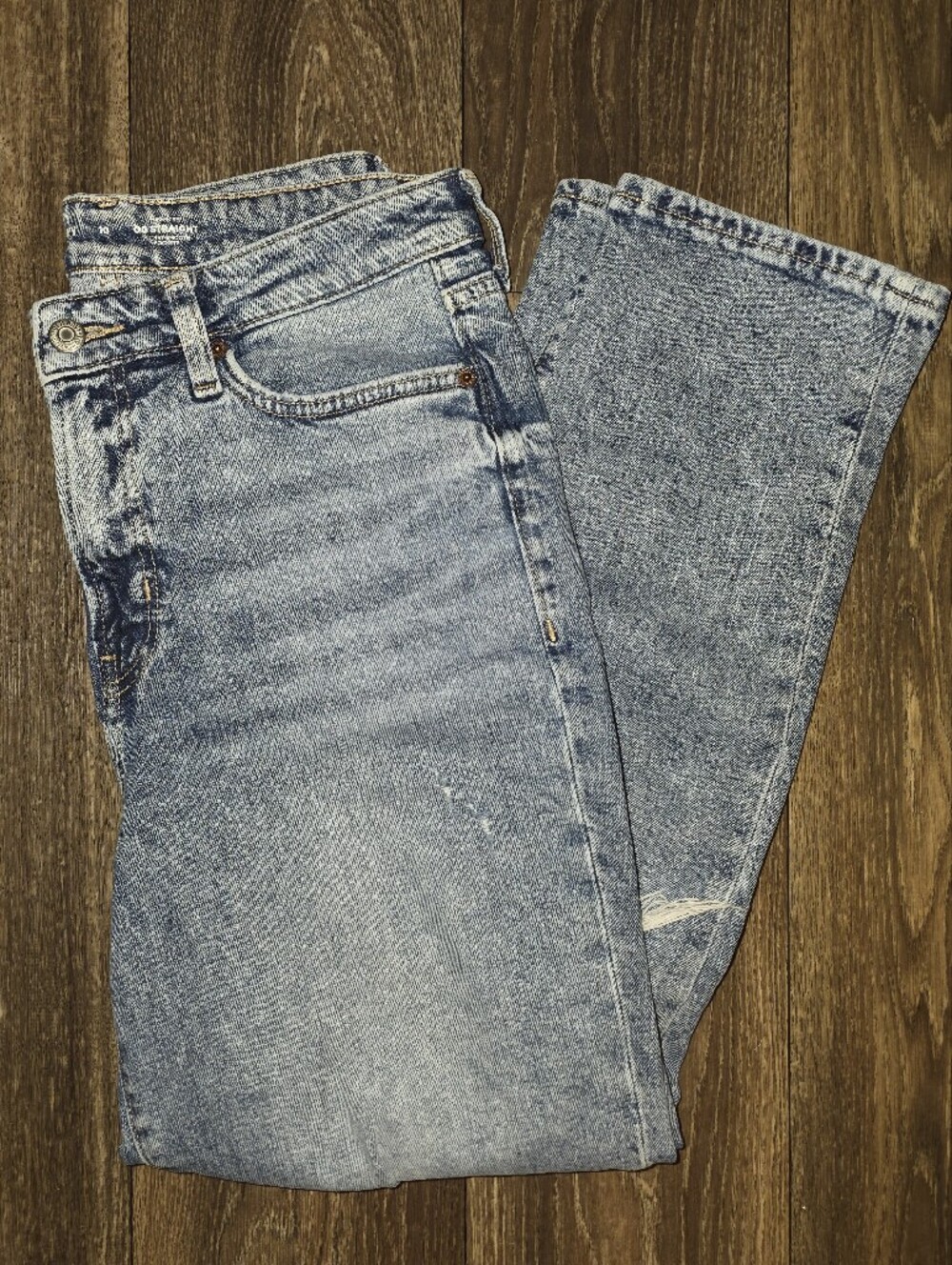 Old Navy Distressed OG Straight Jeans Size 10